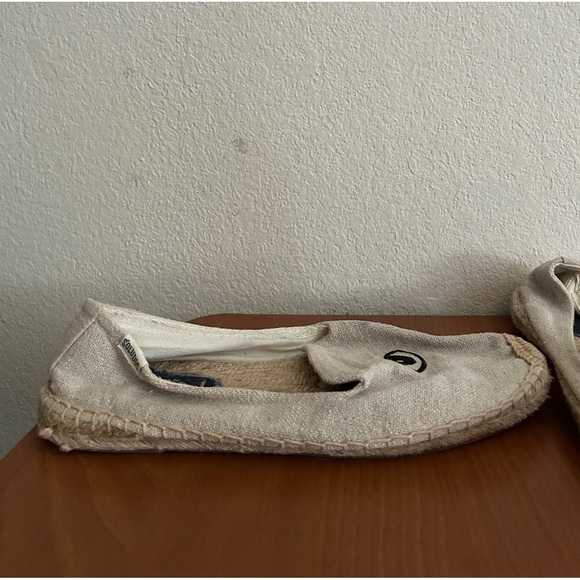 Soludos Women's Jason Polan Wink Espadrilles Cream Cotton Canvas Jute Sz 8 Woven - Picture 4 of 13